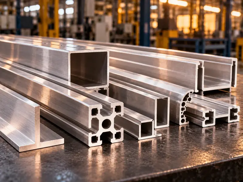 Aluminium extrusion profiles in various sections