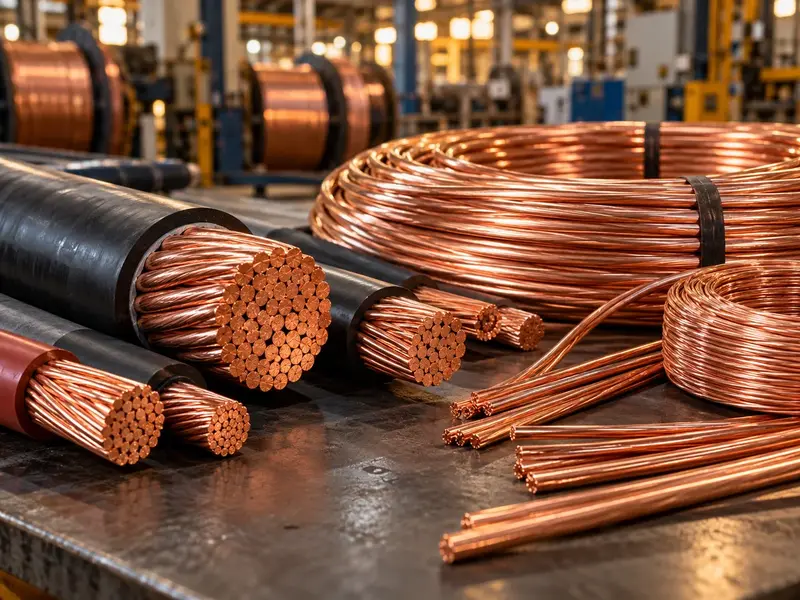 Stranded copper cables and coiled copper wire